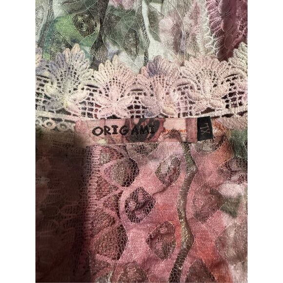 Origami Duster bohemian floral lace kimono cardigan XL - Picture 3 of 12